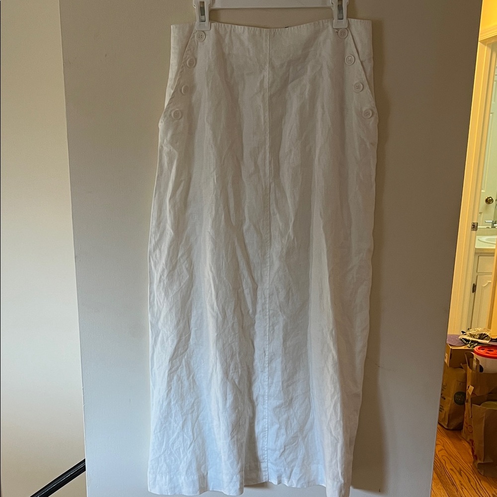 NWT Sophie Max White Buttoned Maxi Skirt